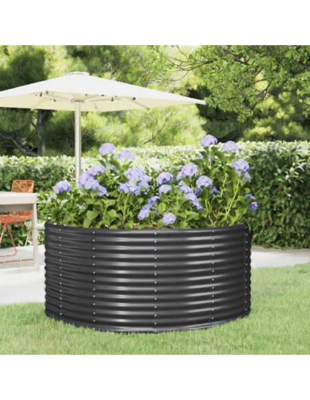 Letto Giardino Acciaio Vernice a Polvere 140x140x68cm Antracite Letto Giardino Acciaio Vernice a Polvere 140x140x68cm Antracite