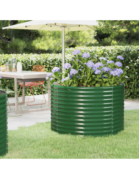 Letto Giardino Acciaio Verniciato a Polvere 100x100x68 cm Verde Letto Giardino Acciaio Verniciato a Polvere 100x100x68 cm Verde