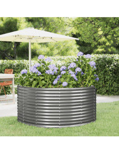 Letto Giardino Acciaio Verniciato Polvere 140x140x68cm Grigio