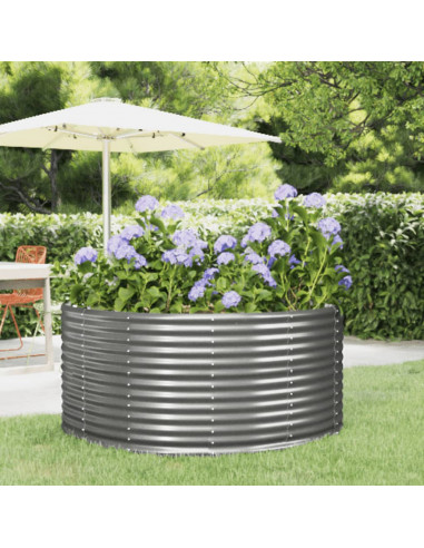 Letto Giardino Acciaio Verniciato Polvere 140x140x68cm Grigio