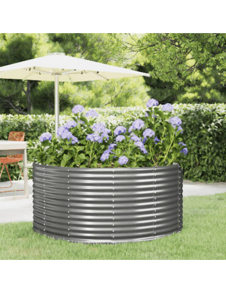 Letto Giardino Acciaio Verniciato Polvere 140x140x68cm Grigio Letto Giardino Acciaio Verniciato Polvere 140x140x68cm Grigio