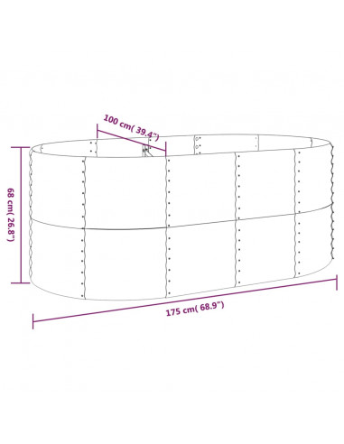 Letto Giardino Acciaio Verniciato Polvere 175x100x68 cm Marrone
