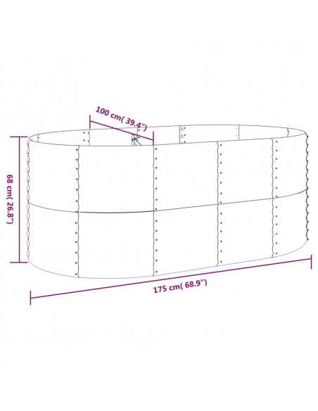 Letto Giardino Acciaio Verniciato Polvere 175x100x68 cm Marrone