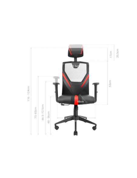 MARSGAMING SEDIA GAMING ERGONOMICA MGC-ERGO WH MAGLIA ACCIAIO  & BIANCA