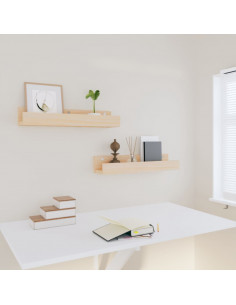 Mensole da Parete 2 pz 50x12x9cm in Legno Massello di Pino