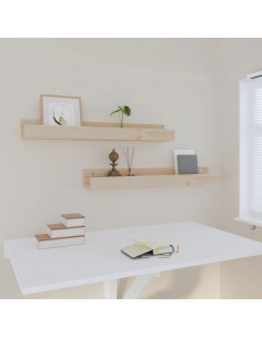 Mensole da Parete 2 pz 80x12x9cm in Legno Massello di Pino