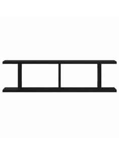 Mensole da Parete 2 pz Rovere Nero 75x18x20 cm in Truciolato