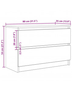 Mobile Porta TV Bianco 80x35x54 cm in Legno Multistrato
