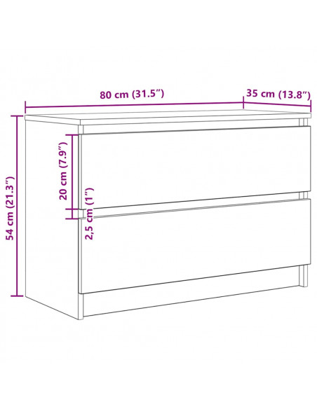 Mobile Porta TV Bianco 80x35x54 cm in Legno Multistrato