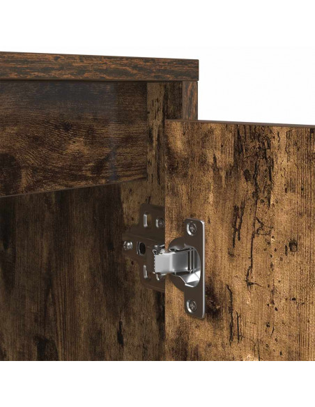 Mobile Porta TV con Luci LED Rovere Fumo 193,5x41x50 cm
