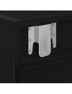 Mobile Porta TV Rovere Nero 60x31x25,5 cm in Legno Multistrato