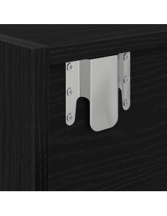 Mobile Porta TV Rovere Nero 80x31x25,5 cm in Legno Multistrato