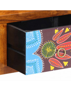 Mobile TV a Parete Multicolore 100x30x22 Legno Massello Acacia