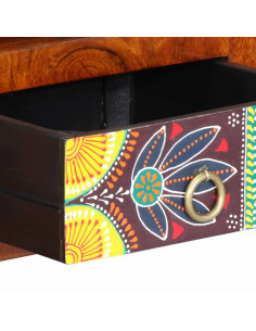 Mobile TV a Parete Multicolore 90x30x30 Legno Massello Acacia