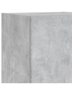 Mobili TV a Muro con LED 4pz Grigio Cemento Legno Multistrato