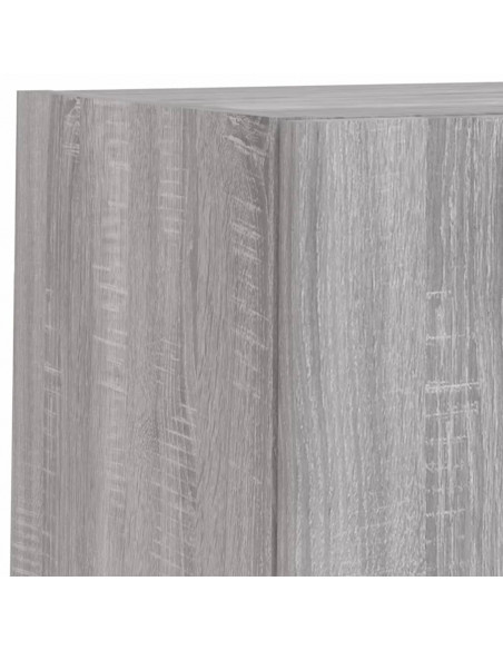 Mobili TV a Muro con LED 4pz Grigio Sonoma in Legno Multistrato