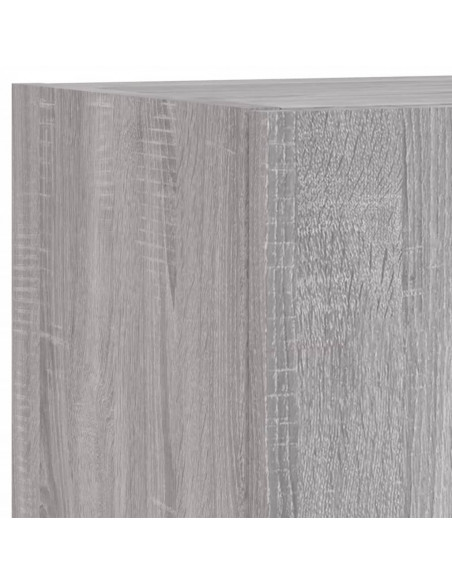Mobili TV a Muro con LED 4pz Grigio Sonoma in Legno Multistrato