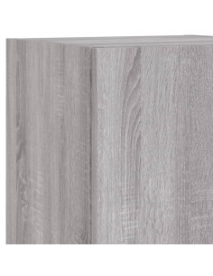 Mobili TV a Muro con LED 4pz Grigio Sonoma in Legno Multistrato