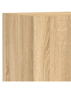 Mobili TV a Muro con LED 4pz Rovere Sonoma Legno Multistrato