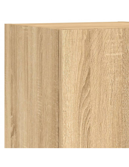 Mobili TV a Muro con LED 4pz Rovere Sonoma Legno Multistrato