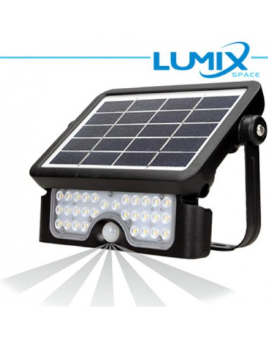 Nero Faretto solare LED senza fili 500lm - con sensori