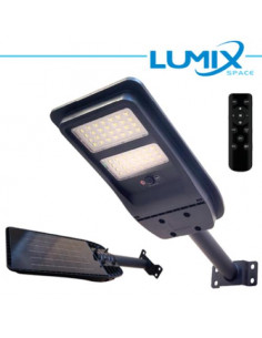 Nero Faro solare LED senza fili con sensori, PALO INCLUSO 30cm