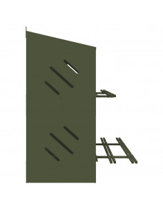 Nido per Polli con 6 Scomparti in Metallo Verde Oliva