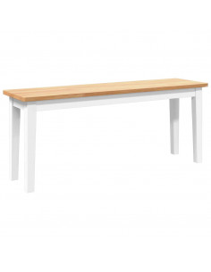 Panca 110 cm Bianco in Legno Massello di Hevea