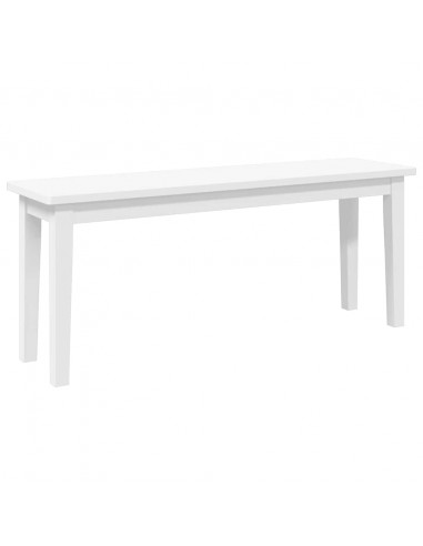 Panca 110 cm Bianco in Legno Massello di Hevea
