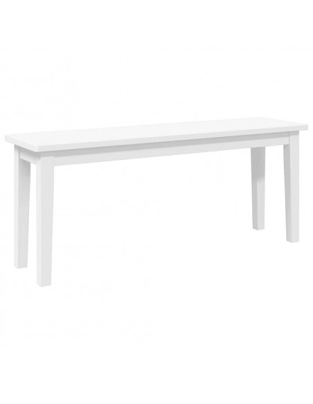 Panca 110 cm Bianco in Legno Massello di Hevea