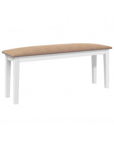 Panca 110 cm Bianco in Legno Massello di Hevea
