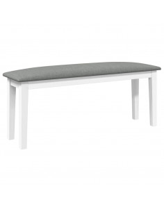 Panca 110 cm Bianco in Legno Massello di Hevea