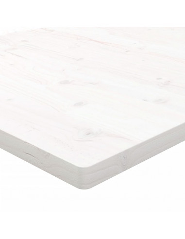 Piano Tavolo Bianco 50x50x2,5cm Legno Massello di Pino Quadrato
