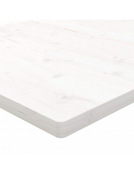 Piano Tavolo Bianco 50x50x2,5cm Legno Massello di Pino Quadrato
