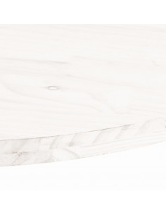 Piano Tavolo Bianco 70x35x2,5cm in Legno Massello di Pino Ovale