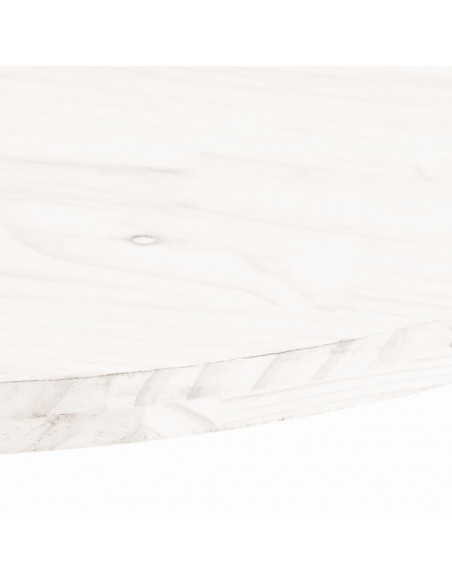 Piano Tavolo Bianco 70x35x2,5cm in Legno Massello di Pino Ovale