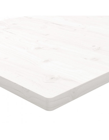Piano Tavolo Bianco 80x40x2,5 Legno Massello Pino Rettangolare