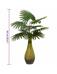 Pianta di Palma Artificiale 9 Foglie 65 cm Verde