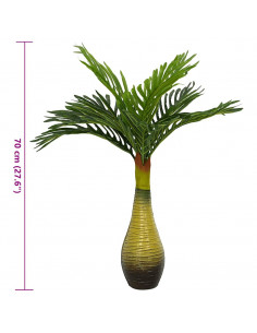 Pianta di Palma Artificiale 9 Foglie 70 cm Verde