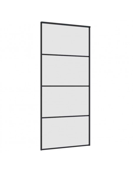 Porta Scorrevole con Ferramenta Nera 90x205 cm in Vetro ESG