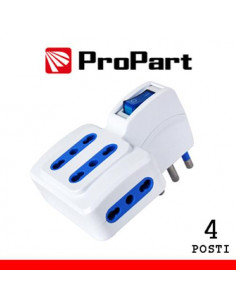 ProPart Adattatore 4pos bipasso spina16A salvaspazio + interr.