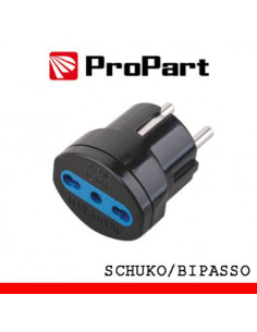 ProPart Adattatore bipasso spina schuko nero polybag