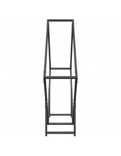 Rastrelliera per Legna da Ardere Nera 100x25x100 cm
