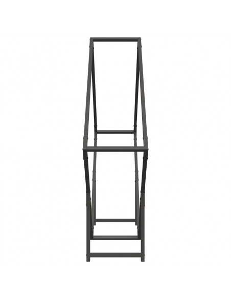Rastrelliera per Legna da Ardere Nera 100x25x100 cm