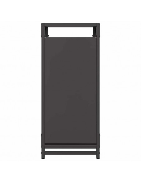 Rastrelliera per Legna da Ardere Nera 44x28x65 cm