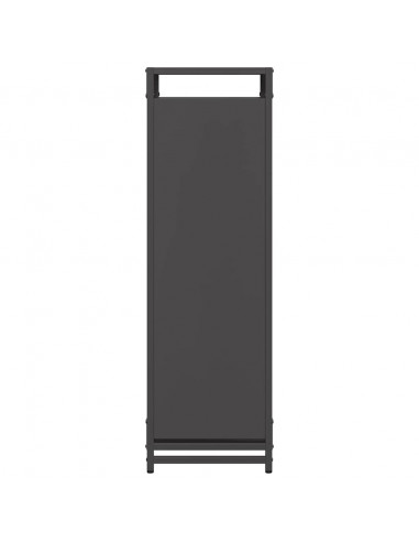 Rastrelliera per Legna da Ardere Nera 44x28x90 cm
