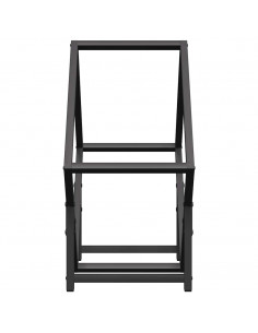 Rastrelliera per Legna da Ardere Nera 50x25x50 cm