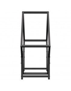 Rastrelliera per Legna da Ardere Nera 60x25x60 cm