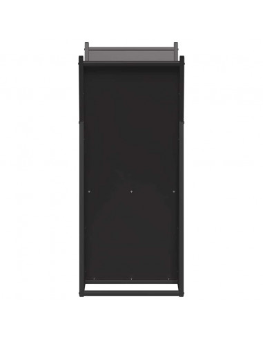 Rastrelliera per Legna da Ardere Nera 69,5x35x81 cm