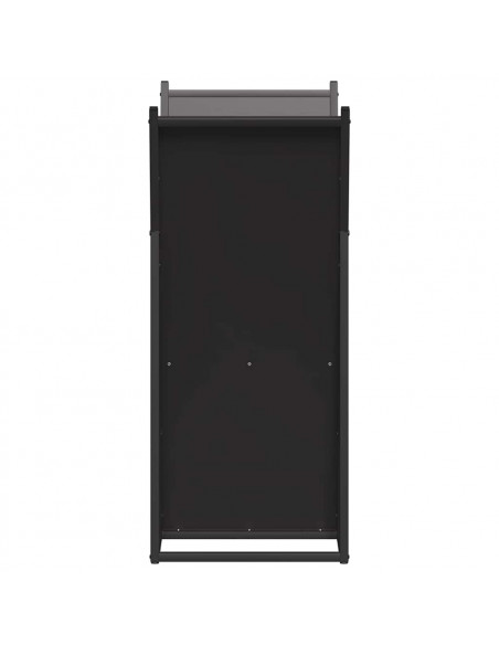 Rastrelliera per Legna da Ardere Nera 69,5x35x81 cm